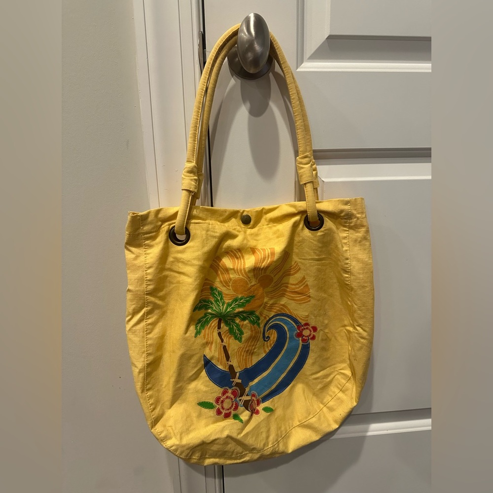 Disney Parks Hidden Mickey Canvas Tote Beach Scene